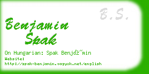 benjamin spak business card